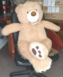 Morismos Giant Teddy Bear with Big Footprints Plush Stuffed Animals Light Brown 