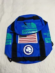 This blue Supreme North Face Trans Antarctica Expedition Backpack is a must-have for any stylish man looking to add a...