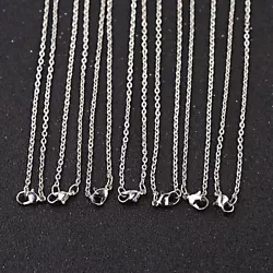 Wholesale 10 Pieces/Lot Silver Plated Making DIY Hard Link Chain Necklace 24