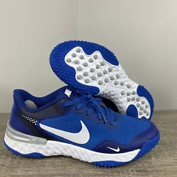 Nike Alpha Huarache Elite 3 Turf Baseball Shoes Mens Size 11.5 Blue White New.