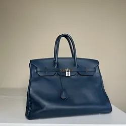 Authentic HermesBleu de Prusse Swift Birkin 35cm Palladium Hardware 2009In excellent condition. Comes with lock and...