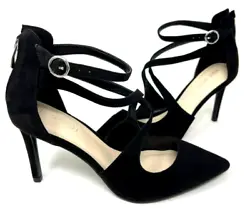 Add a bold and elegant accent with these Nine West Elilah strappy high heels. Strappy design & buckle detail. Zipper...