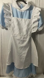 LADIES COSPLAY ALICE DRESS FROM ALICE IN WONDERLAND WITH PETTICOAT SIZE 8 TO 10 Chest measures 17Good condition
