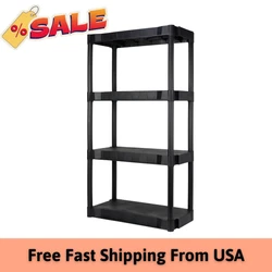This Hyper Tough Black Plastic 4 Shelf Shelving Unit is a great solution for all your storage needs. This shelving unit...