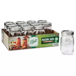 Experience the versatility of Glass Jars with Lids & Bands. These 16 oz. regular mouth jars are also an ideal option...