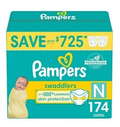 New 5x58 Packs 290 Count Pampers Swaddlers Infant Baby Diapers Newborn.