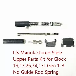 No Guide Rod Spring (Add one to your own Standards) U.S. Manufactured Slide Upper Parts Kit For Glock 19, 17, 26, 34,...