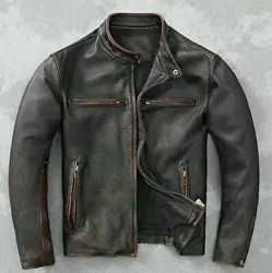 Superior Quality Soft Real Leather jacket. WE ASSURE YOU OF PROVIDING YOU PREMIUM QUALITY LEATHER JACKET. Material :...
