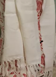 Gucci Ivory Logo Stole/wrap. Can be worn long, wrapped around the neck, across the back as a wrap, and more. 100% Wool,...