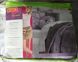 New FULL cotton blend COSMO GIRL COOL ROOM Sheet Set Sealed. The pattern is lilac purple spots (see photo).