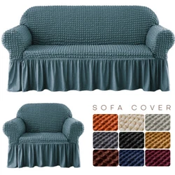 Specifications:   Material： 95% Polyester +5% Spandex Type: skirt sofa cover Color: Camel, Dark Coffee, Gray,...
