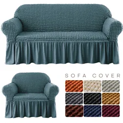Specifications:   Material： 95% Polyester +5% Spandex Type: skirt sofa cover Color: Camel, Dark Coffee, Gray,...