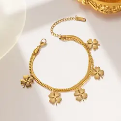 Item: Fashion Design clover bracelet. earring size: 15mm. Quantity: 1 bracelet, 1 earrings, 1 necklace. Elegant fashion...