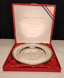 ‘73 Stieff Co Pewter Plate, Washington Crossing The Delaware, 2nd Edition.