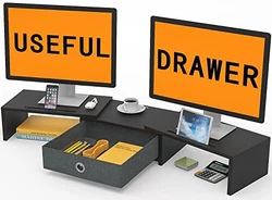 Monitor Stand Riser Features Increase the height of the monitor - Generally, the height of a desk or writing desk is...