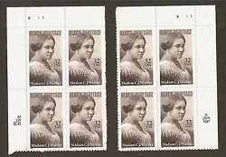 #3181 32c Madam C.J. Walker - (2) MNH PB4 Plt #B111 UR & UL- self-adhesive.