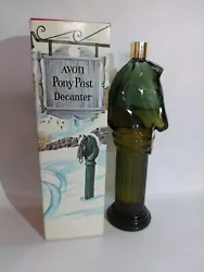Vintage Avon Pony Post Tai Winds After Shave Bottle Glass Perfume Decanter.