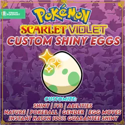 You will obtain the SHINY EGGS by trade link in Poke Portal through Pokemon Scarlet & Violet. Shinyness: Shiny or Non...