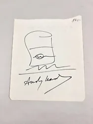 Andy Warhol Signature and Art DoodleThis is a unique item with some providence. This was collected by a women from...