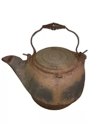 cast iron Tea Kettle is by PRESTON Lowell MA. It has surface rust that gives it great character! It measures 6” tall...
