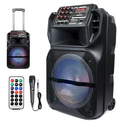 Portable 15” Bluetooth Speaker Subwoofer Heavy Bass Sound Party PA DJ System Mic AUX FM RGB LED Light. We strive to...