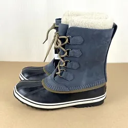 Gray/black nubuck leather waterproof insulated snow boots from Sorel. Womens size 10. New with tags, no box. No rips,...