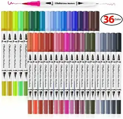 36 Colors Art Markers, Ohuhu Dual Tips Coloring Brush Marker Fineliner Color Pens, Water Based Marker for Calligraphy...
