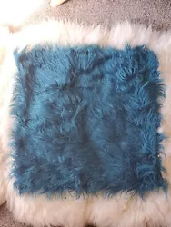 Teal/Turquise Shaggy Blue Pillow Covers faux fur set of 2.
