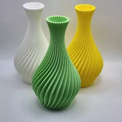 All of our prints are made with PLA which is a biodegradable plastic made from renewable resources. The multicolor vase...