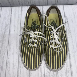 Womens Size 6.5 Vans Yellow Grey Striped.