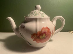 English Floral Teapot. Dishwasher and Microwave Safe.
