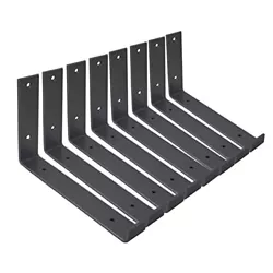 The L bracket size is 9.25”x6”x1.5” with the thickness of 0.15”(5mm). All our screws are stainless steel made...