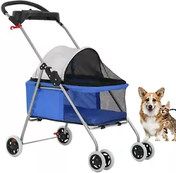 HUMANIZED DESIGN - Our dog stroller has a convenient cup holder near the handle. Our pet stroller roomy design with...