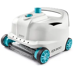 MPN 28005E. Automatic robotic rover patrols pool floor and walls to siphon up leaves, dirt, sand, bugs, and other...