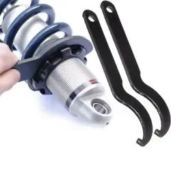 2pcs Spanner Wrench Tool. Universal Fits installing most of shocks absorber. Color: Black.
