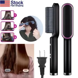 10S Fast Heating Up:10S Fast heating hair brush straightener adopts upgraded ceramic heating(PTC) technology that can...