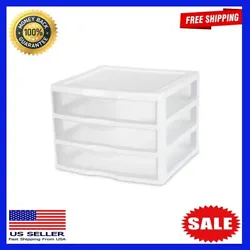 Clear drawers allow viewing of contents and accommodate a standard ream of 12