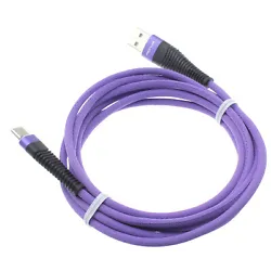 Fonus Premium Purple 6ft Braided USB Type-C Cable. High performance braided cables use only the highest quality...