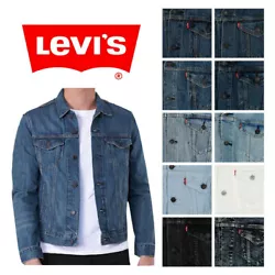 Levis Mens Denim Cotton Button Front Trucker Jacket Blue 0321 XS.