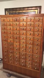 vintage card catalog cabinet.  Beautiful 72 drawer recently refinished. Local pickup available in South central MO. All...