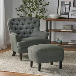 Add comfort to your living room and charm to your sitting area with our versatile club chair and ottoman set. Boasting...