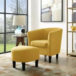 An ottoman is included with this accent chair, allowing you to kick your feet up and relax. Relax in comfort with the...