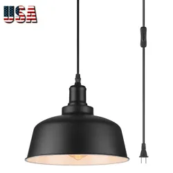 Unique & Industrial Design -- Beautiful oil black lamp shade with on/off switch and 14.43 ft hanging cord,perfect...