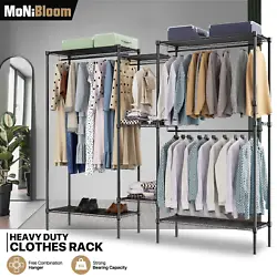 The garment rack ensures you enough space to place your clothes, accessories, bedding, lining, shoes, etc. The clothes...
