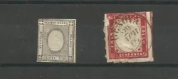 1 timbre de 1861 Franco Bollo Quaranta, rouge, oblitéré (trace de papier au verso).