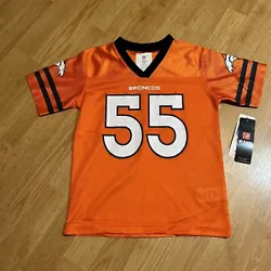 NFL Denver Broncos #55 Orange Jersey Youth Sz 4/5.