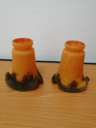 LN LUNEVILLE. 2 TULIPES EN PATE DE VERRE.