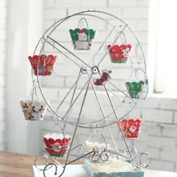 8 HOLDERS FOR MINI CUPCAKE. REFURBISHED CONDITION. IDEAL PARTY CENTER PIECE.