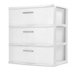 Organize visible storage areas with Sterilite’s Weave collection. The 3 Drawer Wide Weave Tower is ideal for 