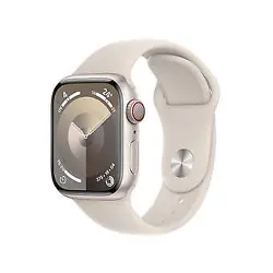Apple Watch Series 9 GPS + Cellular Aluminium Lumière Stellaire Bracelet Sport Band S/M 41 mm - Montre connectée 4G...
